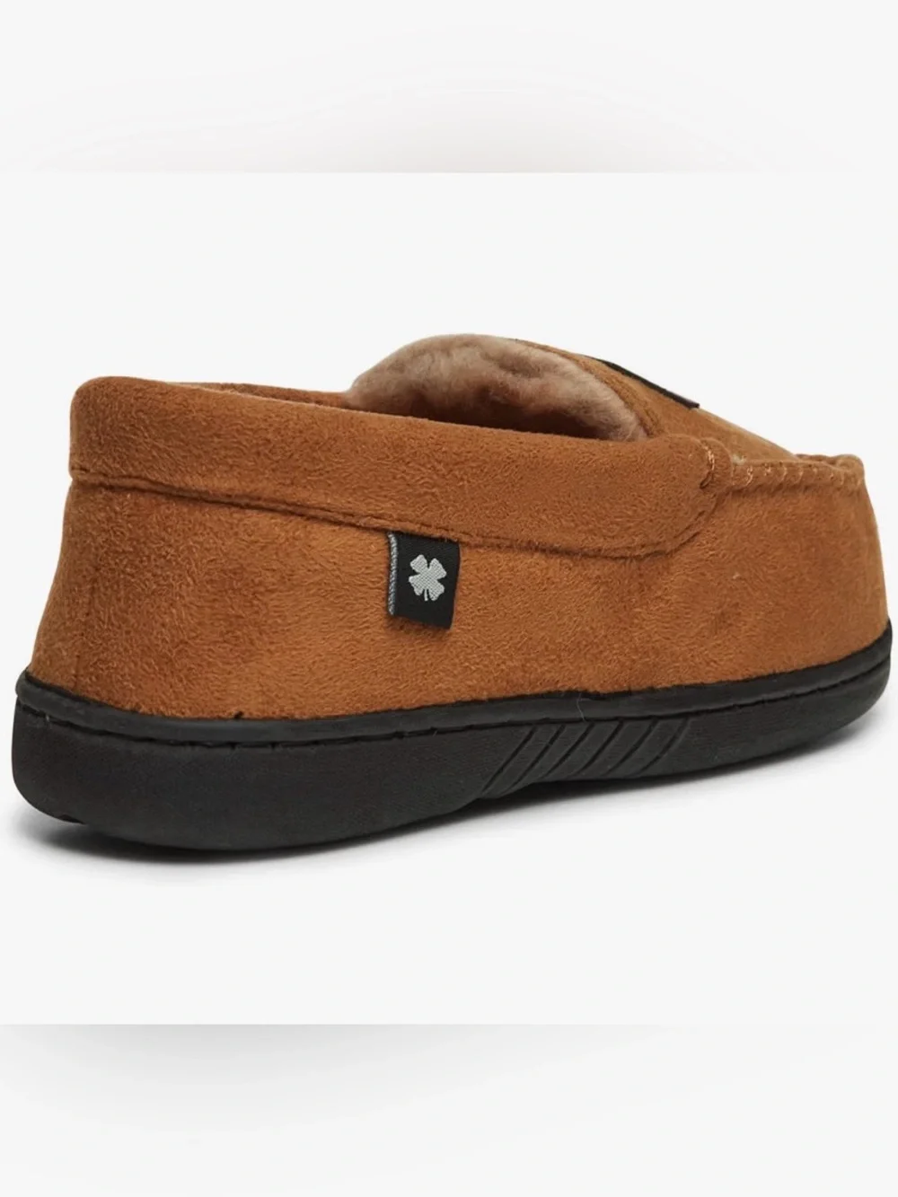 BNWOT Lucky Brand Boys Big Kid SZ6 Tan Faux Fur Moccasin Slippers Indoor/Outdoor